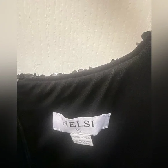 Helsi Marilyn Sequin Gown In Black Maxi dress with slit Size XS Preloved - Picture 8 of 8